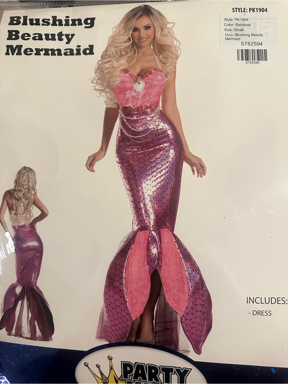 Dolls Kill Pink Shimmer Mermaid Skirt costume nwt small